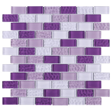 11.75"x11.75" Breck Mosaic Tile Sheet, Purple