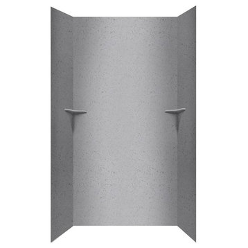Swan 36x48x96 Solid Surface Shower Wall Kit, Gray Glass