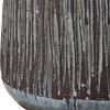 Rustic Rough Texture Blue Gray Crackle Ceramic Table Lamp 22 in Farmhouse Bronze