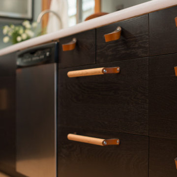 IKEA Kitchen Remodel with Leather Drawer Pulls