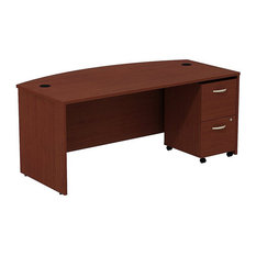 BBF Series C 72W x 36D Bowfront Shell Desk with Mobile Pedestal