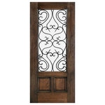 ETO Doors - Mahogany Tuscany, Iron Design, 36"x96"x1.75" - Pre-Hanging Available: single door, double door and sidelite options