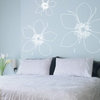 Big Flower Wall Decal, 28", 22" and 16", White