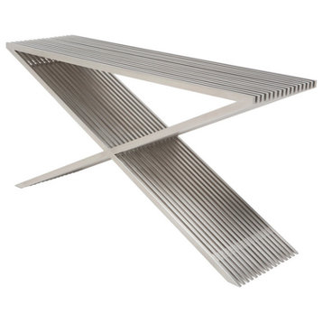 Amici Prague Console Table Brushed Stainless Steel