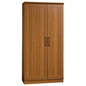 Contemporary Pantry Storage Cabinet, 2 Framed Panel Doors With 3 Inner Shelves