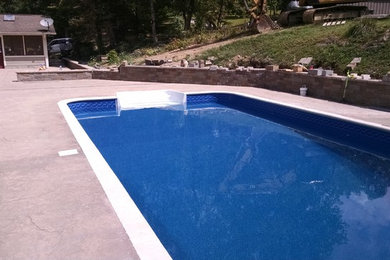 Outdoor Living Space with new pool, pool house and patio