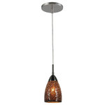 Woodbridge Lighting - Woodbridge Lighting Venezia 1-Light Glass Mini-Pendant in Nickel/Mosaic Mirror - The Venezia collection is a series of hanging lights featuring uniquely colored designer glass. With many color options to choose from, this transitional design can blend in many rooms with different colors and themes.