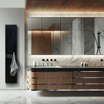 14 WIDE RIBBED TALL BATHROOM RADIATOR - PS CI-14WRIB