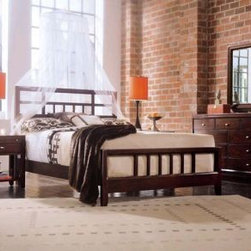 American Drew 912-322R-SET Tribecca Slat Bed Set Tribecca - Beds