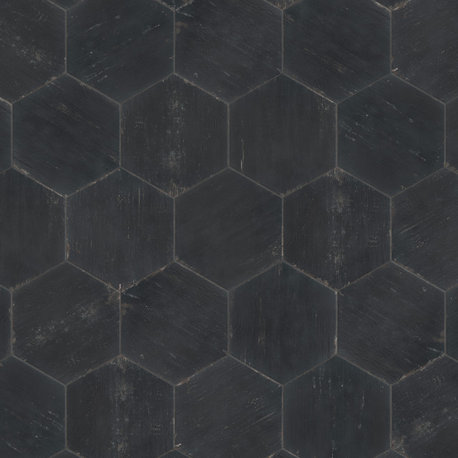 Retro Hex Porcelain Floor and Wall Tile, Nero