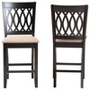 Denia Dining Collection, Beige/Espresso Brown, Counter Stool, Set of 2