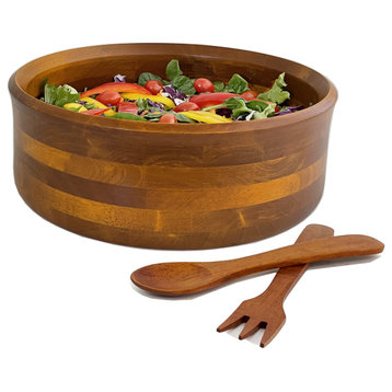 3-Piece Wood Salad Bowl Set, Medium, Large