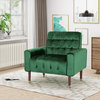 GDF Studio Betsy Modern Button-Tufted Waffle Stitching Velvet Armchair, Emerald