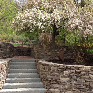 Back yard entry from driveway in Bridgewater, New Jersey