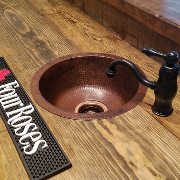 14" Round Hammered Copper Prep Sink (BR14DB3)