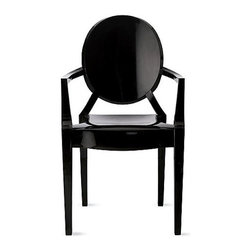 Kartell - Louis Ghost Chair, Set of 2, Matte Glossy Black - Armchairs And Accent Chairs