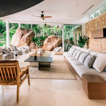 Luxury Tropical Villa Interior Patio in Koh Phangan, Thailand