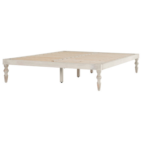 Rhonda Platform Bed, Whitewash, King