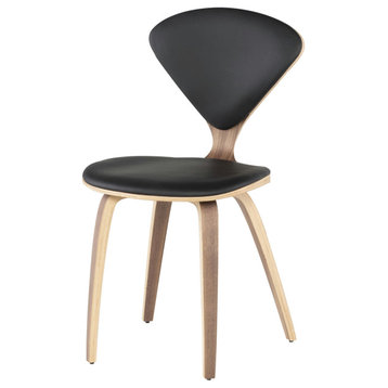 Satine Black Leather Dining Chair