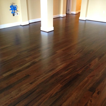 Stained Tiger Wood Floors to Eliminate Orange Color