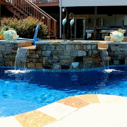Fiberglass pool with Sheer Descents - Products