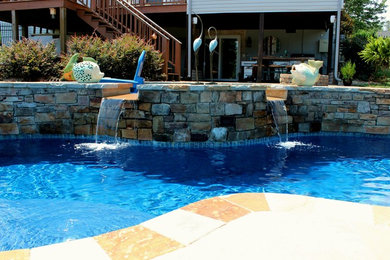 Fiberglass pool with Sheer Descents