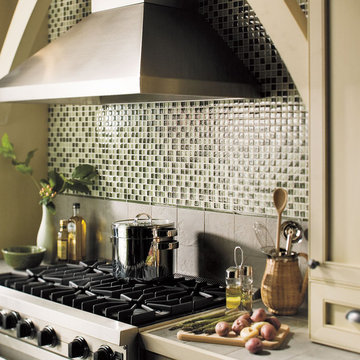 Green Blend Glass Mosaic Kitchen Backsplash