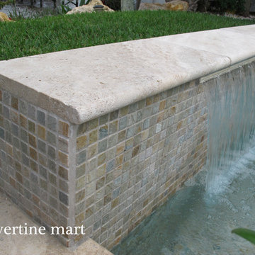 12x24 Ivory Travertine Pool Coping and Tiles - Natural Stone
