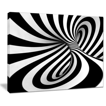"Spiral, Blank and White" Abstract Art Canvas Print, 20"x12"