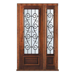 Prehung Side light Door 96 Wood Mahogany St. Charles 3/4 Lite - Front Doors