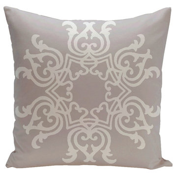 Floral Motif Decorative Pillow, Rain Cloud, 16"x16"