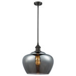 Innovations Lighting - 1-Light LED Large Fenton 11" Pendant, Oil Rubbed Bronze, Glass: Plated Smoke - A truly dynamic fixture, the Ballston fits seamlessly amidst most decor styles. Its sleek design and vast offering of finishes and shade options makes the Ballston an easy choice for all homes.
