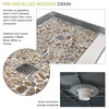 Transolid 60x32 PreTiled Shower Base, Right Hand Drain, Pebble Creme