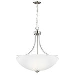 Sea Gull Lighting - Sea Gull Lighting 6616504-962 Geary - 100W Four Light Large Pendant - Adaptability takes center stage with the Geary ColGeary 100W Four Ligh Brushed Nickel Satin *UL Approved: YES Energy Star Qualified: n/a ADA Certified: YES  *Number of Lights: Lamp: 4-*Wattage:100w A19 Medium Base bulb(s) *Bulb Included:No *Bulb Type:A19 Medium Base *Finish Type:Brushed Nickel