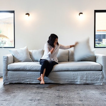 Indigo-Infused Living Room Makeover for Erica Chan Coffman of Honestly WTF
