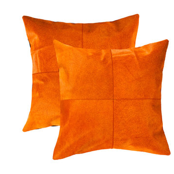 2-Pack Torino Quattro Pillow 18"x18", Orange