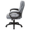 Charcoal Gray Faux Leather Manager's Chair with Padded Arms