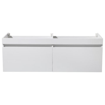 Largo Double Sink Bathroom Cabinet, Base: White, Base Only