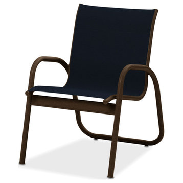 Gardenella Sling Arm Chair, Textured White/Red Fabric, Textured Kona, Navy