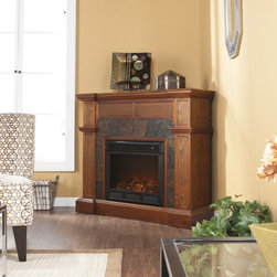Holly & Martin&trade; Cypress Electric Fireplace-Mission Oak - Indoor Fireplaces