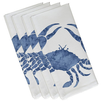 Crab, Animal Print Napkin, Blue, Set of 4