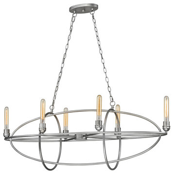 Persis 6 Light Chandelier, Old Silver