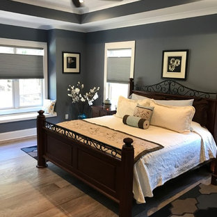 75 Beautiful Craftsman Medium Tone Wood Floor Bedroom Pictures Ideas September 2020 Houzz,Navy Blue Feature Wall Living Room