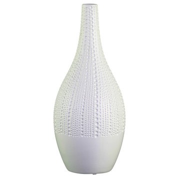 Urban Trends Ceramic Bellied Round Vase With White Finish