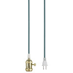 Aspen Creative Corporation - 21007-4, 1-Light Plug-in Hanging Socket Pendant Fixture, Polished Brass Socket - Aspen Creative is dedicated to offering a wide assortment of attractive and well-priced portable lamps, kitchen pendants, vanity wall fixtures, outdoor lighting fixtures, lamp shades, and lamp accessories. We have in-house designers that follow current trends and develop cool new products to meet those trends. Product Detail