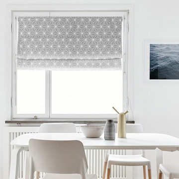 Electro Quick Fix Washable Flat Fold Roman Shades, Window Blinds