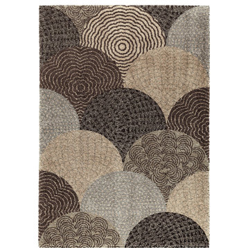 Orian Wild Weave Oystershell 5'3"x7'6" Seal Black Rug