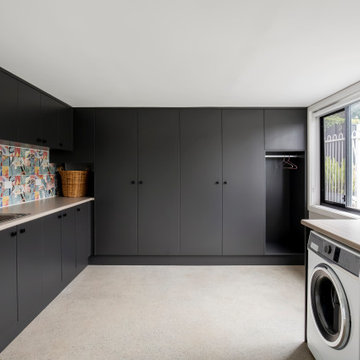Laundry with Avignon Walnut Laminex benchtop