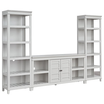 Reagan Entertainment Wall Unit With 66" Media Console for TV, Dove Gray