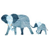 Elephant and Baby Wall Decal, Left